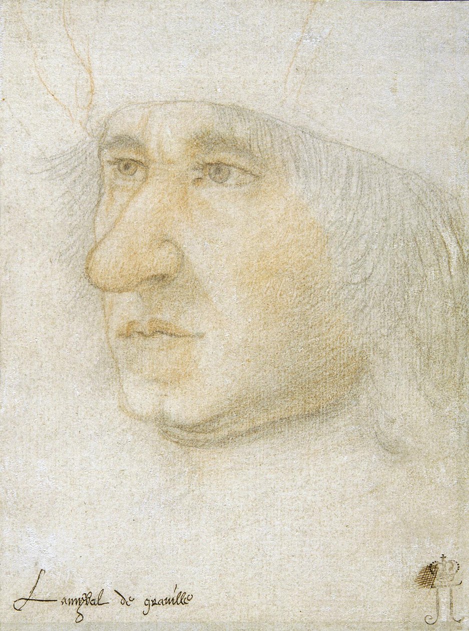 صورة لويس ماليه دي جرافيل (1438-1516) ، أميرال فرنسا par Bourdichon ، جان (1457-1521). الطباشير الأسود والتفاؤل على الورق ، الحجم: 16،9x12،7 ، أواخر القرن الخامس عشر ، متحف الإرميتاج ، سانت بطرسبرغ بواسطة جان بورديشون