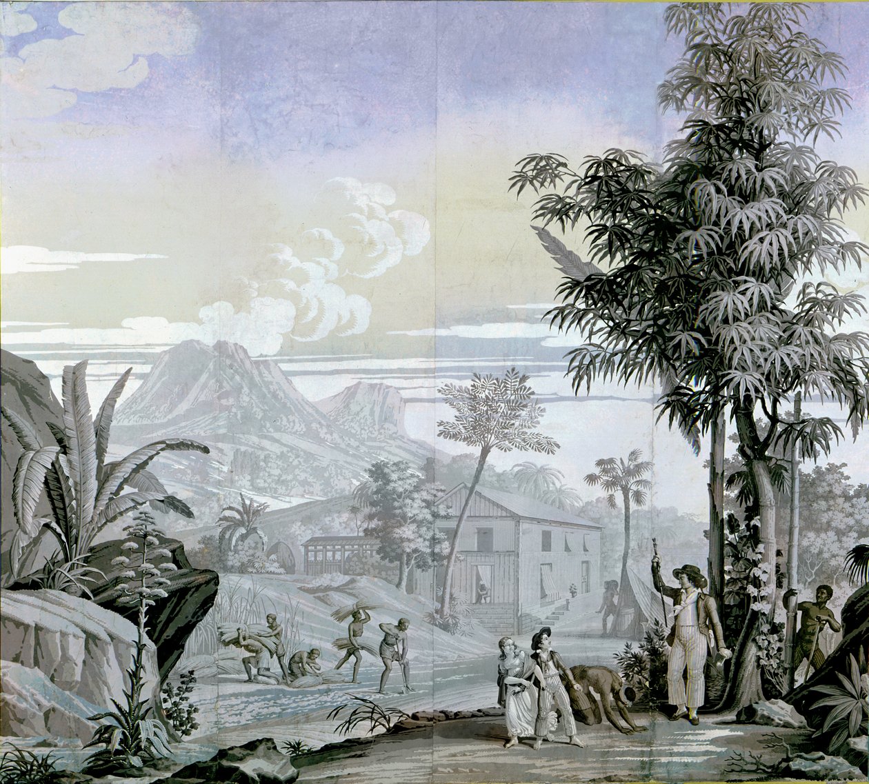 الخروج للنزهة ، رسم توضيحي من "Paul et Virginie" بقلم هنري برنادين دي سان بيير (1737-1814) 1823 بواسطة جان بروك