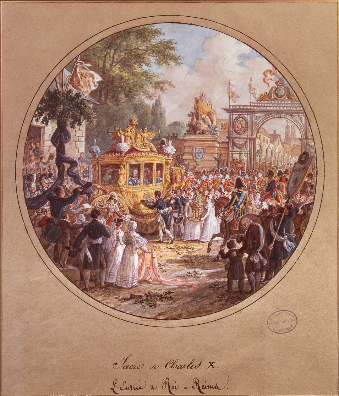 مدخل تشارلز العاشر (1757-1836) إلى ريمس ، 28 مايو 1825 (مرحاض على ورق) بواسطة جان تشارلز Develly