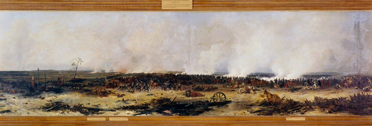 Campaign of Russia: “” Panorama of the Battle of Moscova on 7/09/1812””. The Battle of Moskova (also Battle of Borodino) between the French of Napoleon I Bonaparte (1769-1821) and the Russian imperiale army led by Mikhail Golenichchev Kutuzov (Golenishchev بواسطة جان تشارلز لانجلوا