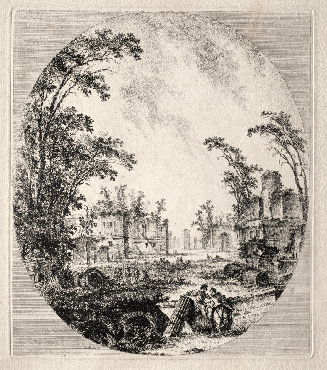 جزء من طريق Appian القديم 1756. بواسطة جان كلود ريتشارد دي سانت نون