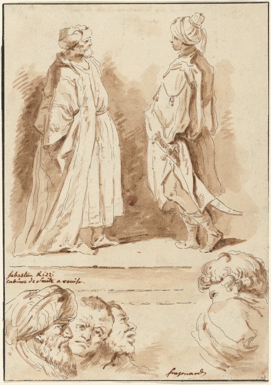 تفاصيل من "عبادة المجوس" و "بركة بيثيسدا" بواسطة جان كلود ريتشارد دي سان نون بعد جان أونوريه Fragonard بعد سيباستيانو ريتشي