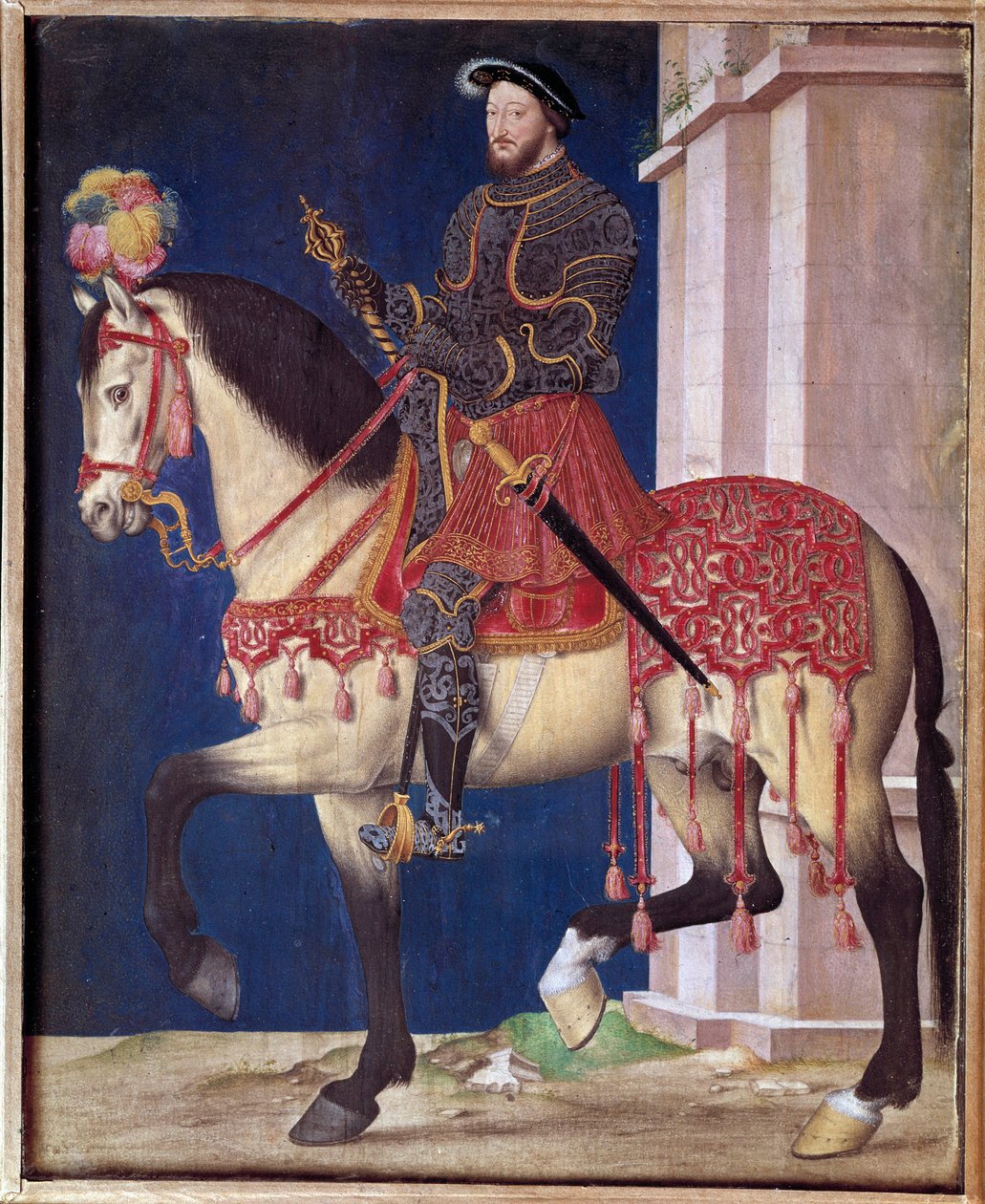 صورة الفروسية لفرانسوا الأول (1494-1547). لوحة مدرسة جان كلويه (1475 / 1485-1540) بواسطة جان كلويت