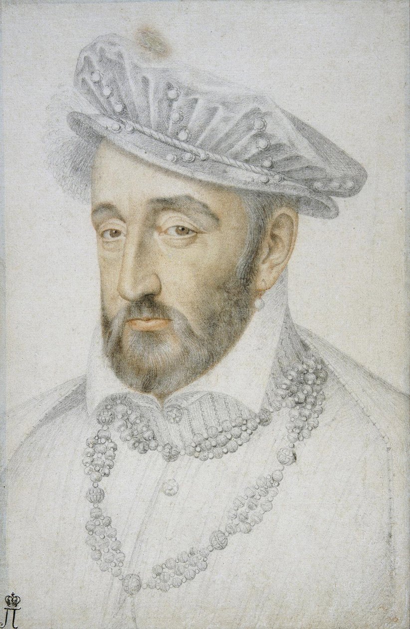 صورة لملك فرنسا هنري الثاني على غرار كلويه جان (1485-1541). الطباشير الأسود والتفاؤل على الورق ، الحجم: 33،1 × 21،8 ، منتصف القرن السادس عشر ، متحف الإرميتاج ، سانت بطرسبرغ بواسطة جان كلويت