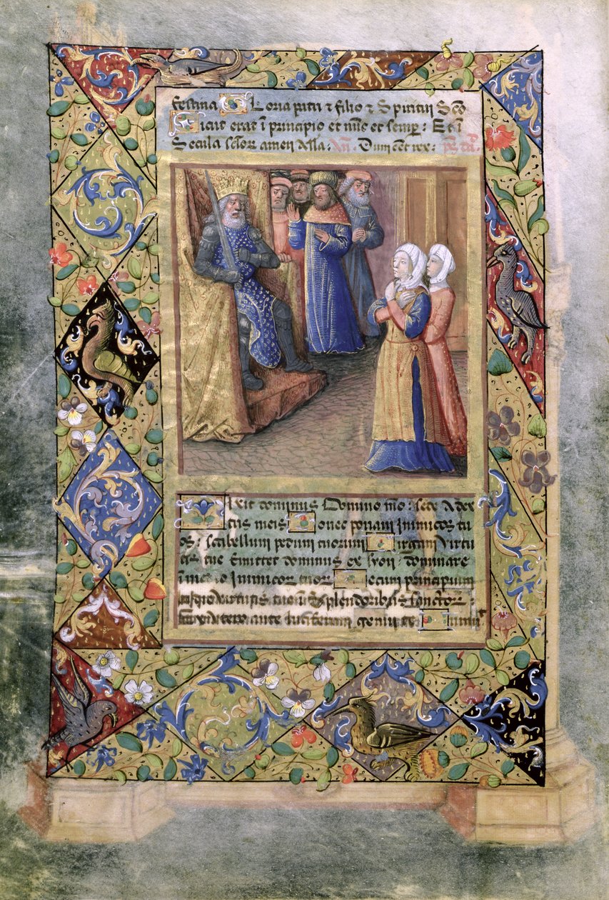 السيدة لات. QvI126 f.36v حكمة سليمان ، من "كتاب ساعات لويس دورليانز" ، ١٤٩٠ بواسطة جان كولوم