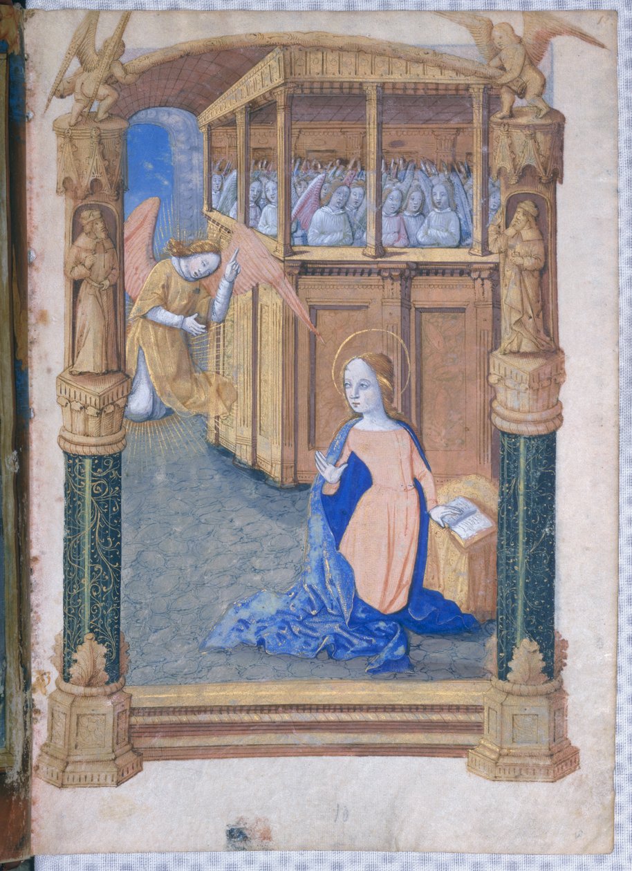 السيدة لات. QvI126 fol.12v البشارة ، من "كتاب ساعات لويس دورليانز" ، 1490 بواسطة جان كولوم