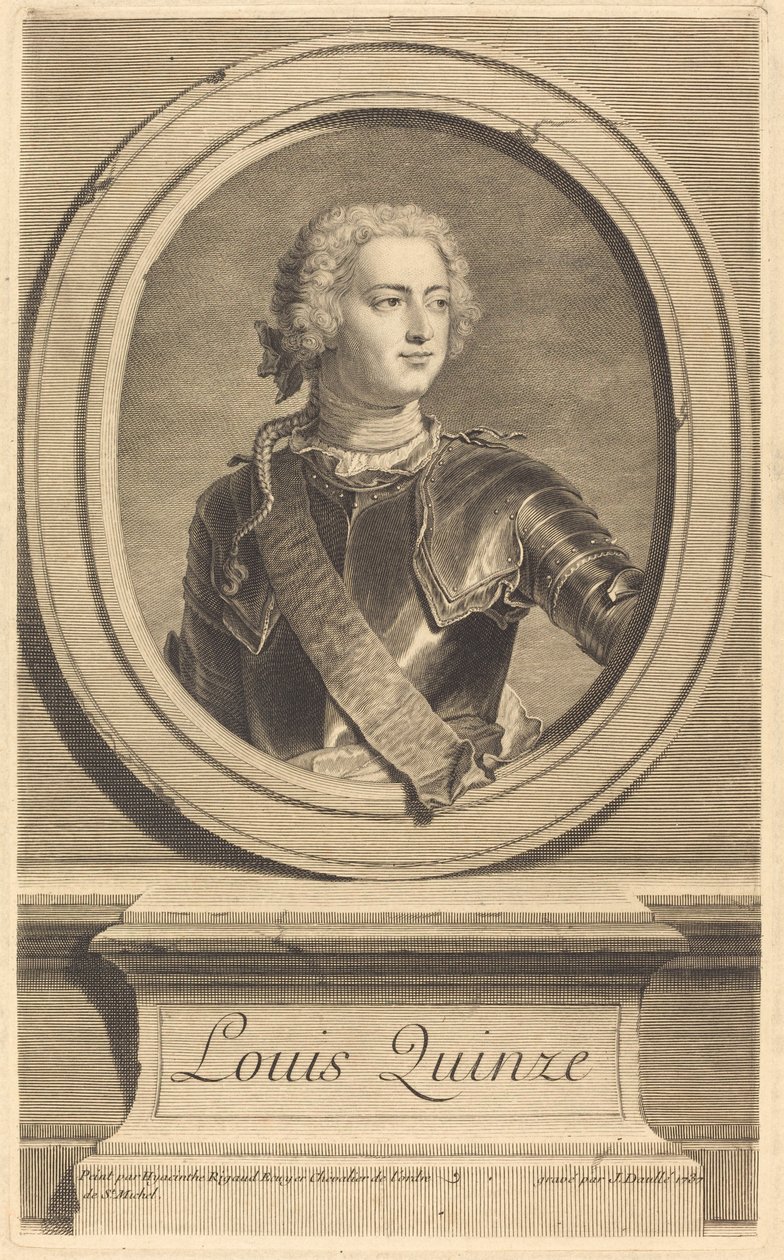 لويس الخامس عشر بواسطة جان Daullé بعد Hyacinthe Rigaud