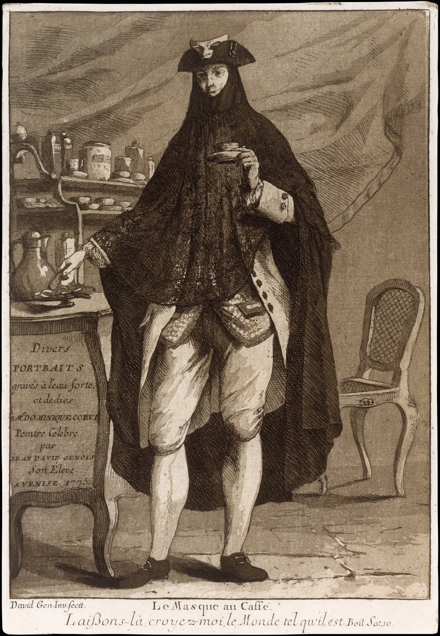 صفحة العنوان من Divers Portraits ، حانة. 1775 (حفر) بواسطة جان ديفيد جينوا