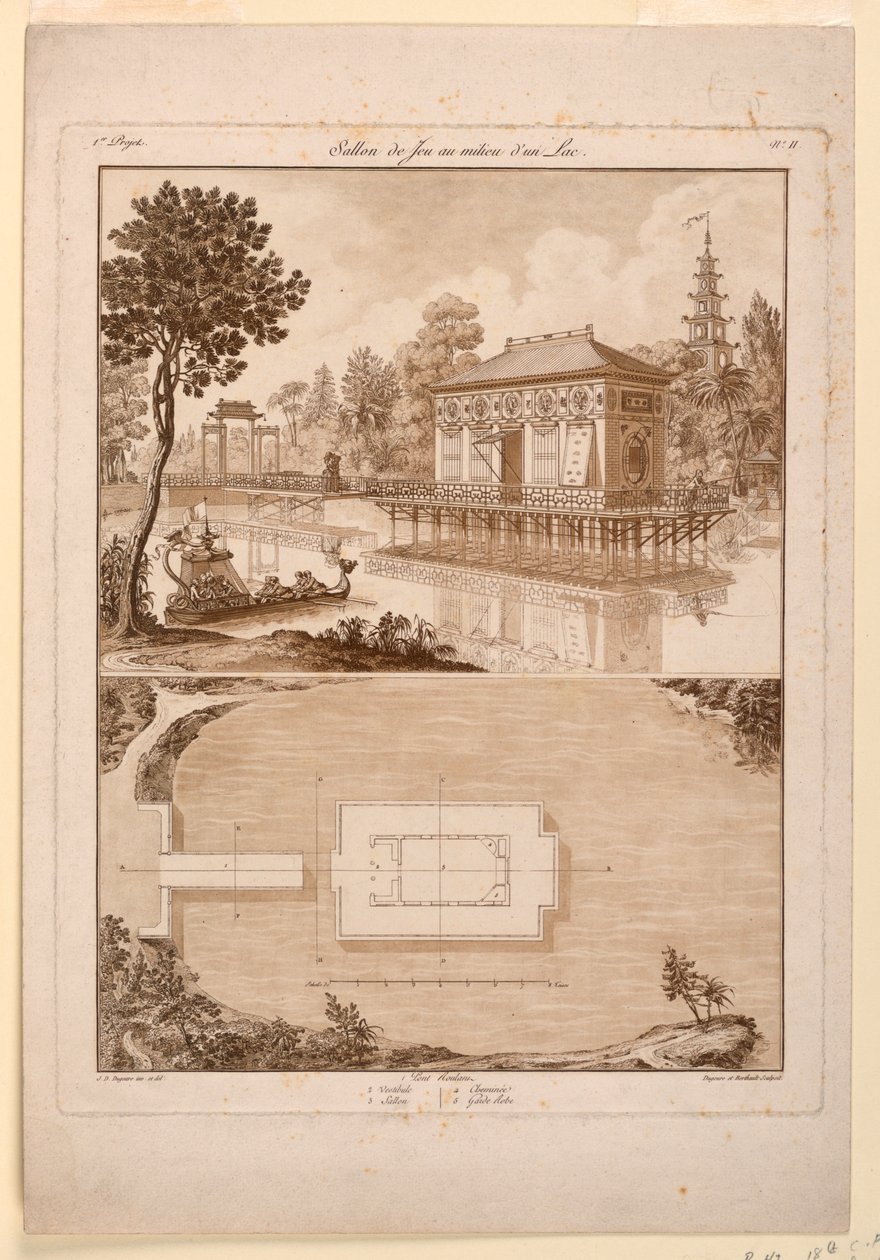 تصميم جناح صيني في بحيرة بواسطة Jean Démosthène Dugourc