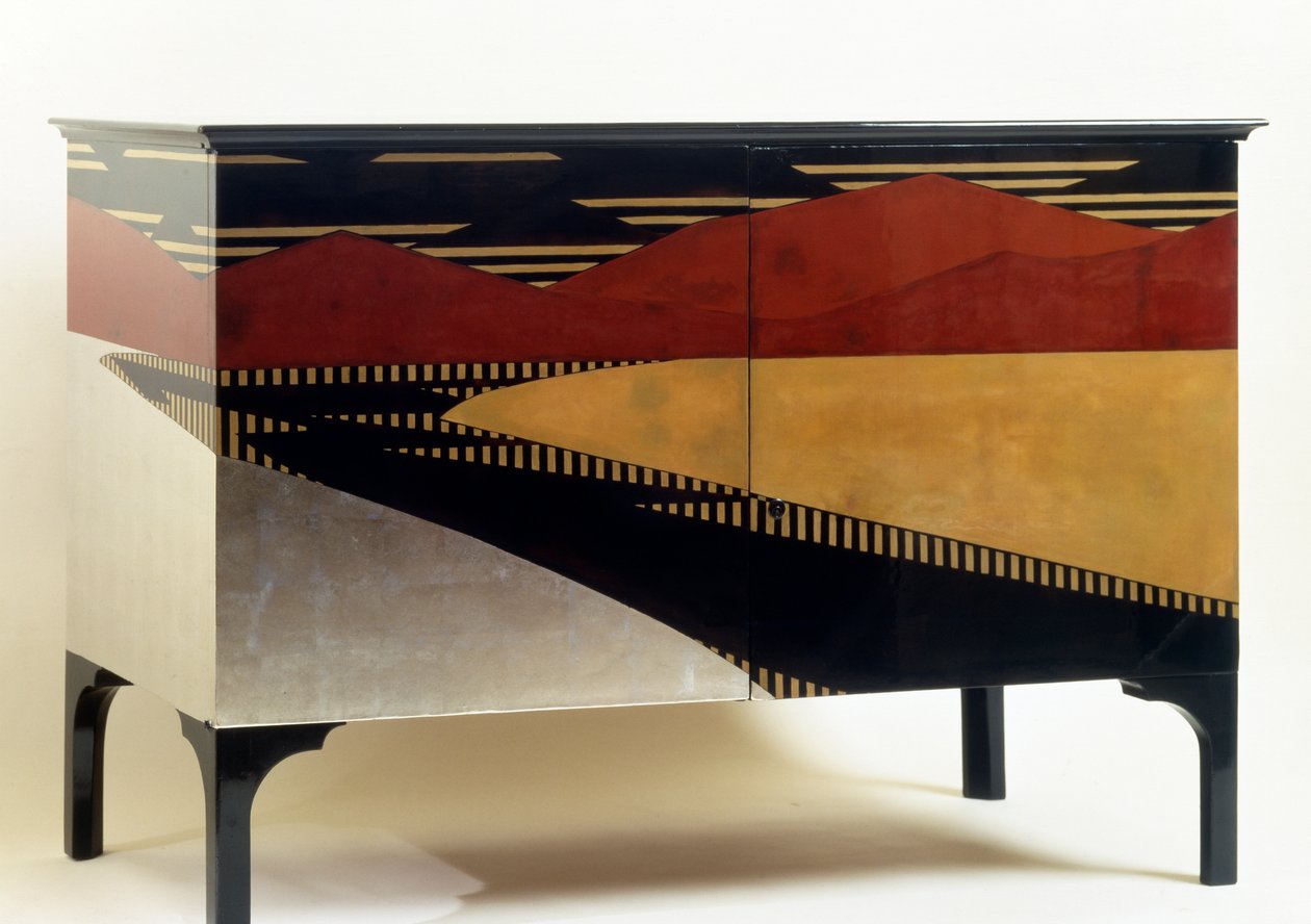 Lacquered Art Deco style cabinet (commode vantaux) بواسطة جان دوناند