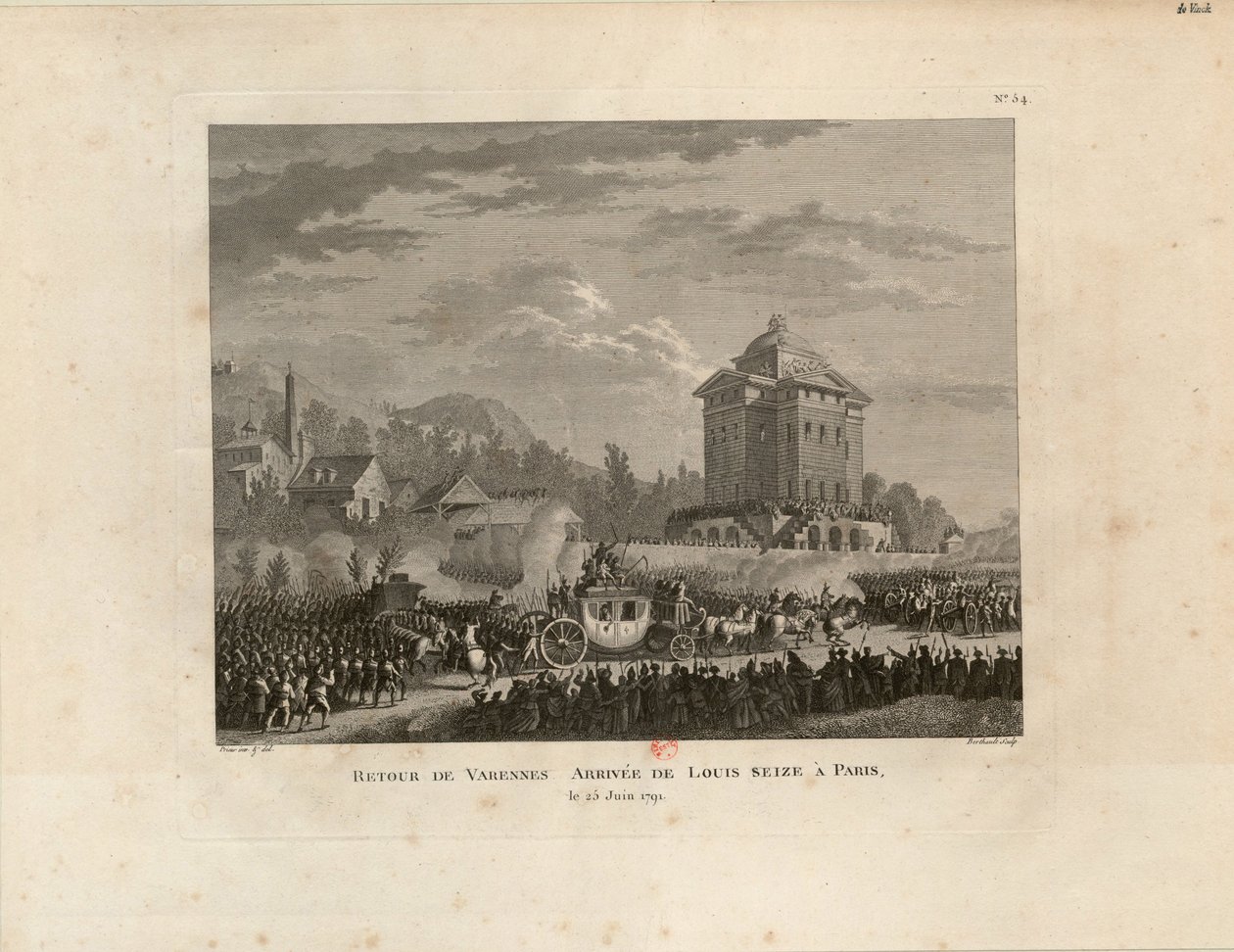 العودة من فارين ، وصول لويس كابت إلى باريس ، 1802. بواسطة جان دوبليسيس بيرتو