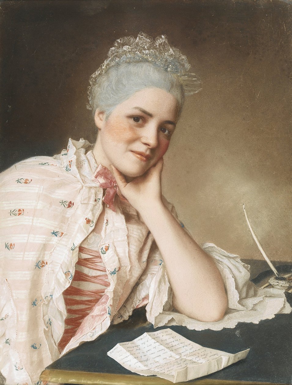 صورة المغنية Mademoiselle Louise Jacquet ، c. 1750 بواسطة جان اتيان ليوتارد
