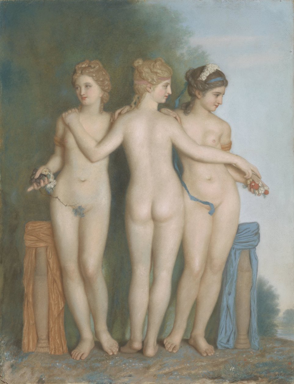 The Three Graces ، بعد مجموعة Antique Marble Group في Galleria Borghese ، روما بواسطة جان اتيان ليوتارد