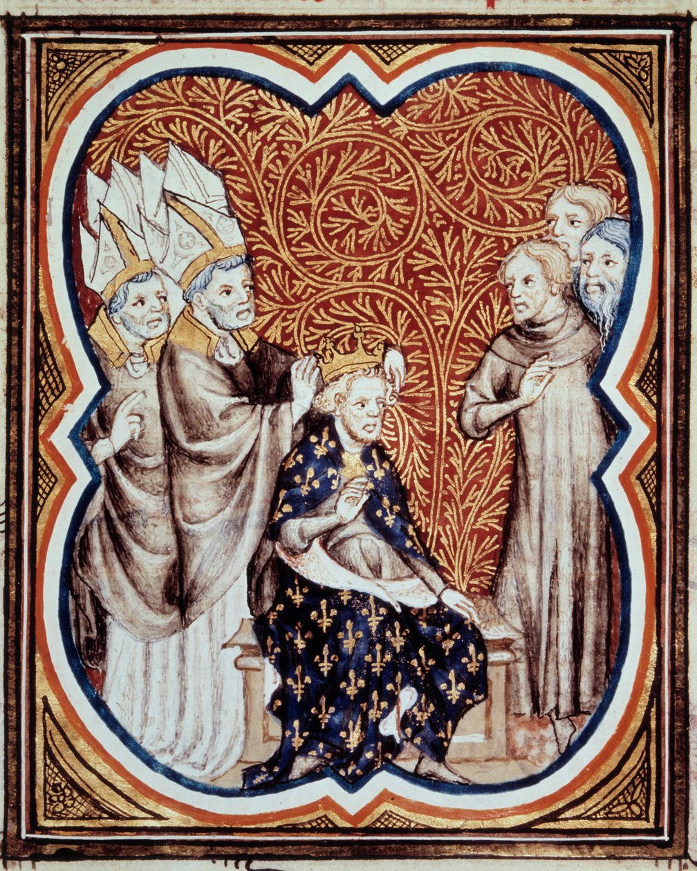 Le corre du roi Louis VI dit le Gros (1081-1137) صورة مصغرة مأخوذة من "Les grandes Chronicles de France" لجين فوكيه (1420-1481) القرن الخامس عشر ، باريس ، بنسلفانيا بواسطة جان فوكيه
