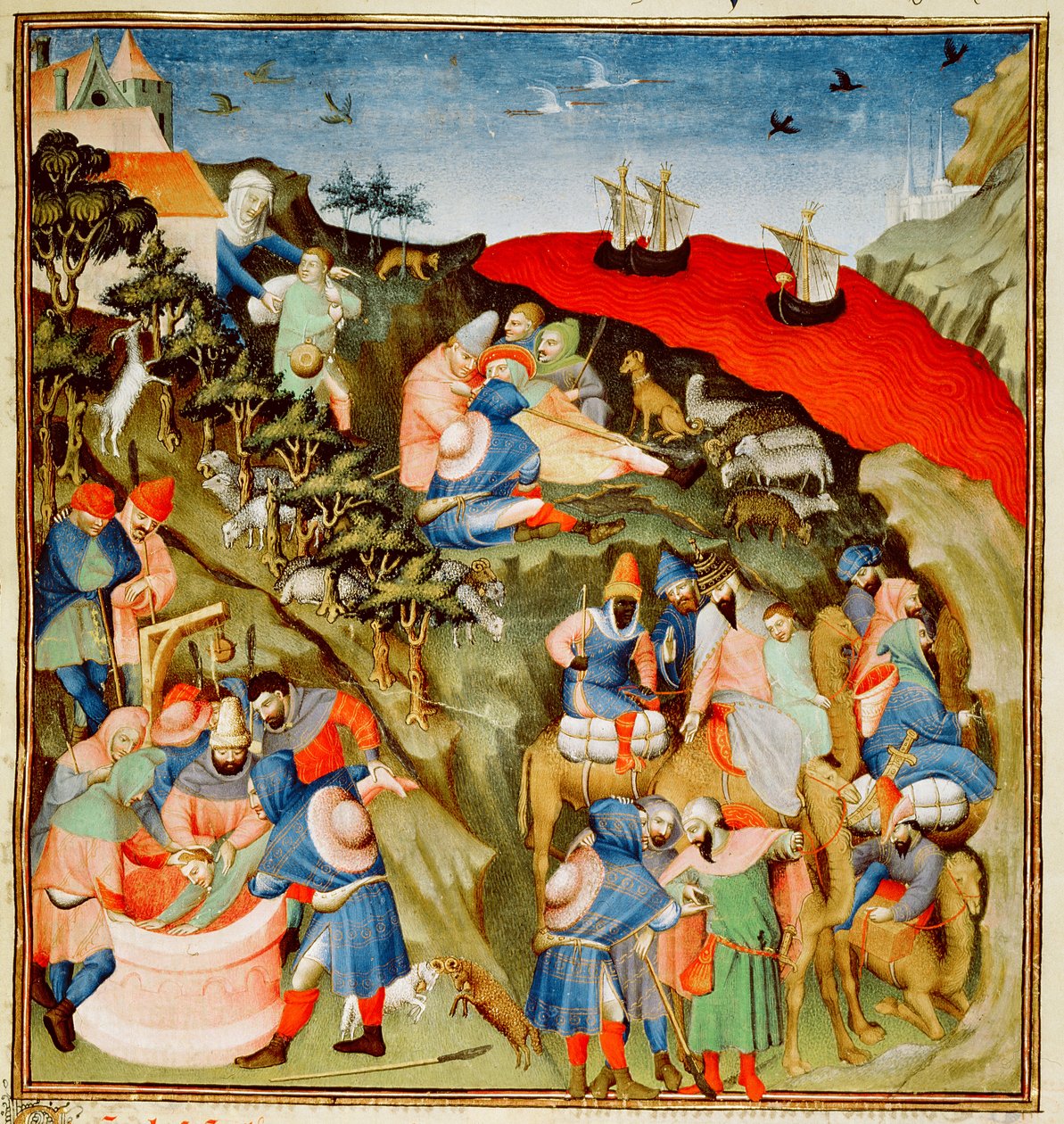 السيدة Fr.247 f.25 قصة يوسف ، رسم توضيحي ، من كتاب "Antiquites Judaiques" ، ج 1470 (انظر أيضًا 52468) بواسطة جان فوكيه