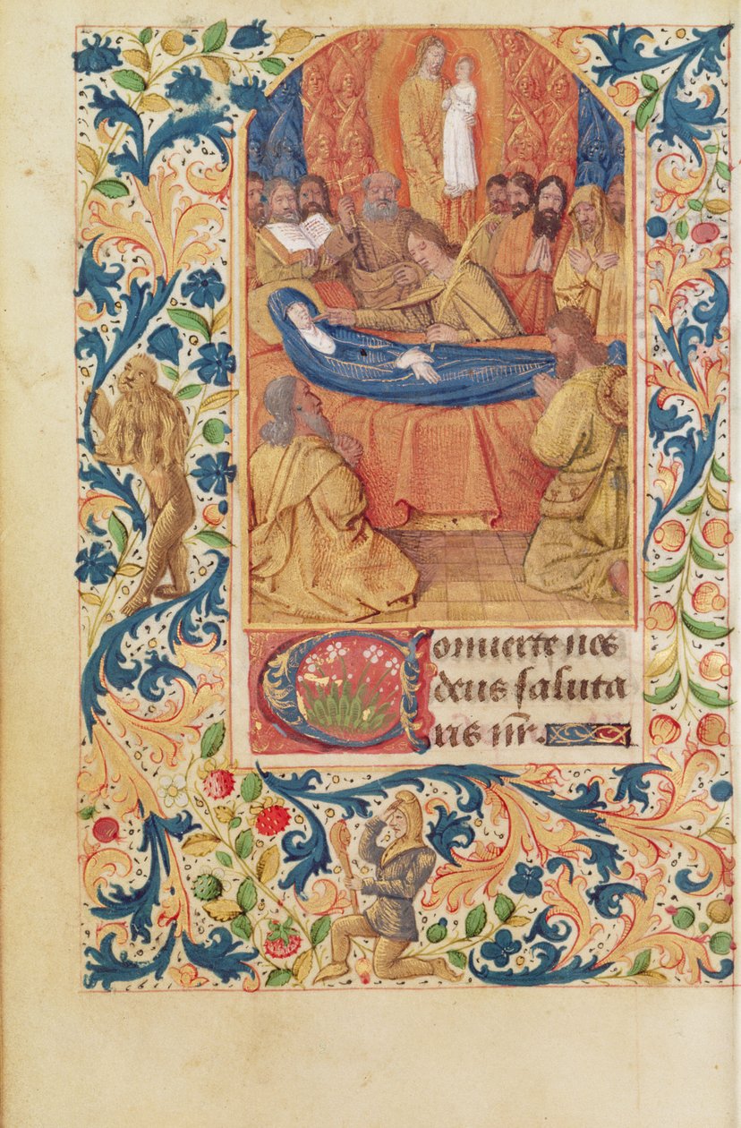Ms Latin 13305 fol.88v وفاة العذراء ، من "Heures a l&39;Usage de Rome" ، c.1465 بواسطة جان فوكيه