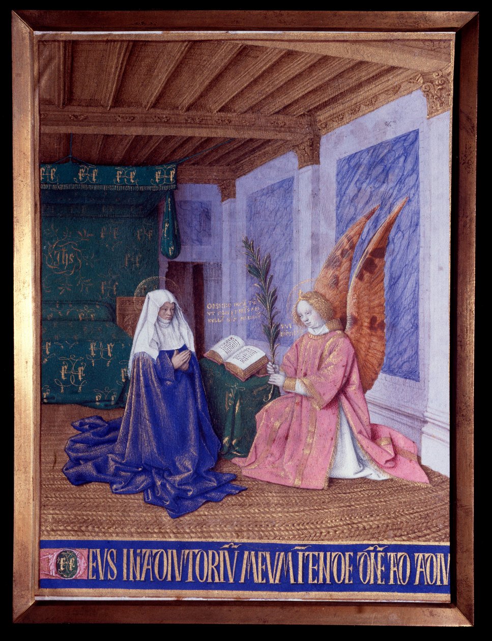 ساعات العذراء: منمنمة البشارة الثانية في "ساعات إتيان شوفالييه" لجان فوكيه (1420-1481) بواسطة جان فوكيه