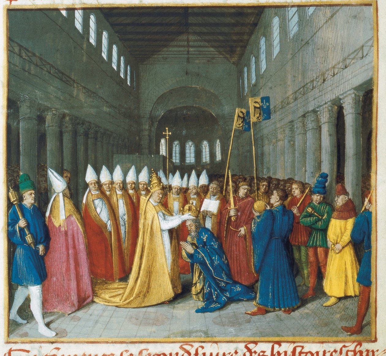 تتويج شارلمان، ج.1460 (صورة مصغرة) بواسطة جان فوكيه