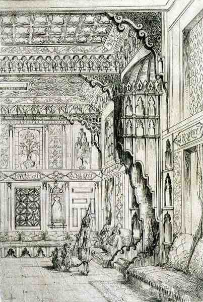 تصميم إسلامي مغاربي لبساط باب ، من "Art and Industry" ، نشرته Delatre ، باريس بواسطة جان فرانسوا ألبانيس دي بومونت