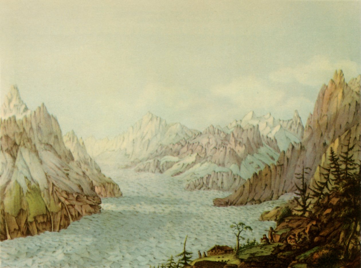 "The Mer de Glace or Glacier des Bois" ، 1787 ، 1946. بواسطة جان فرانسوا ألبانيس دي بومونت
