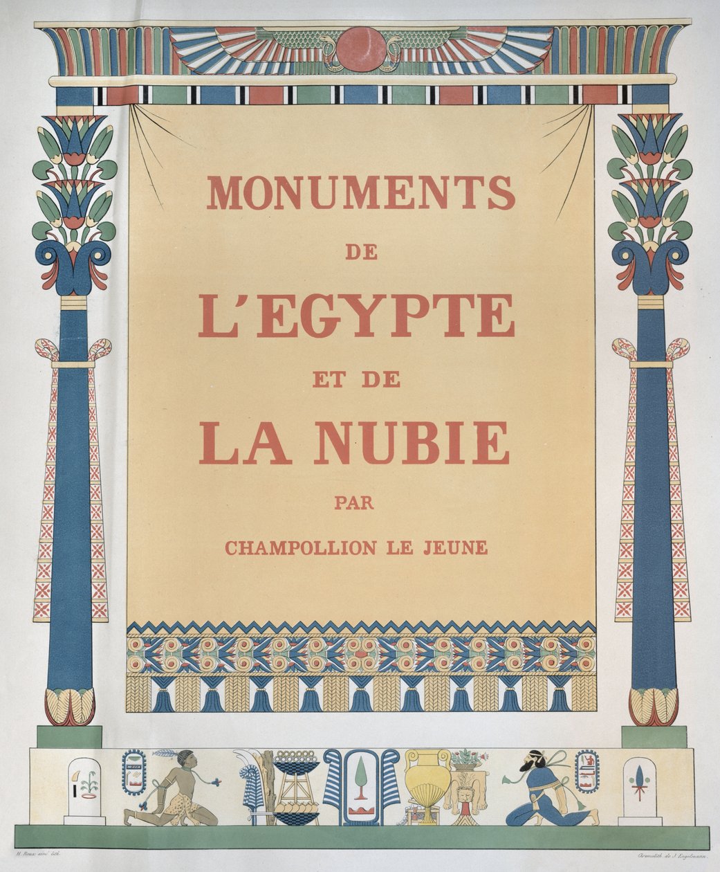 صورة من قبل الفنان إلى Monument de l&39;Egypte et de la Nubie ، نقشها H. Roux و J. Engelmann ، c.1835 بواسطة جان فرانسوا شامبليون