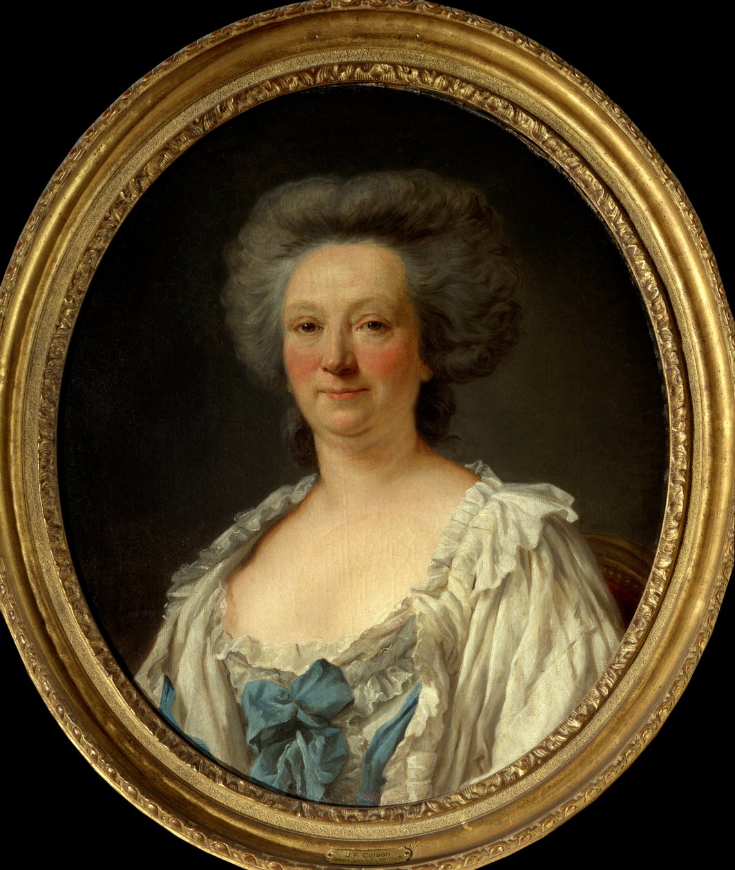 صورة مدام جيفرين (ماري تيريز روديت) (ماري تيريز) (1699-1777) رسم جان فرانسوا كولسون (1733-1803) 1757 شمس 0،7x0،6 م باريس ، متحف كارنافالي بواسطة جان فرانسوا كولسون