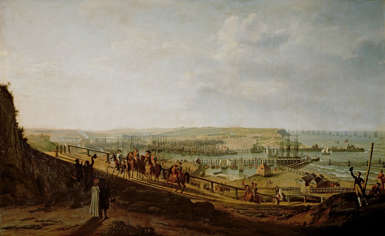 نابليون الأول (1769-1821) يزور المخيم في بولوني في يوليو 1804 ، 1806 بواسطة جان فرانسوا هوي