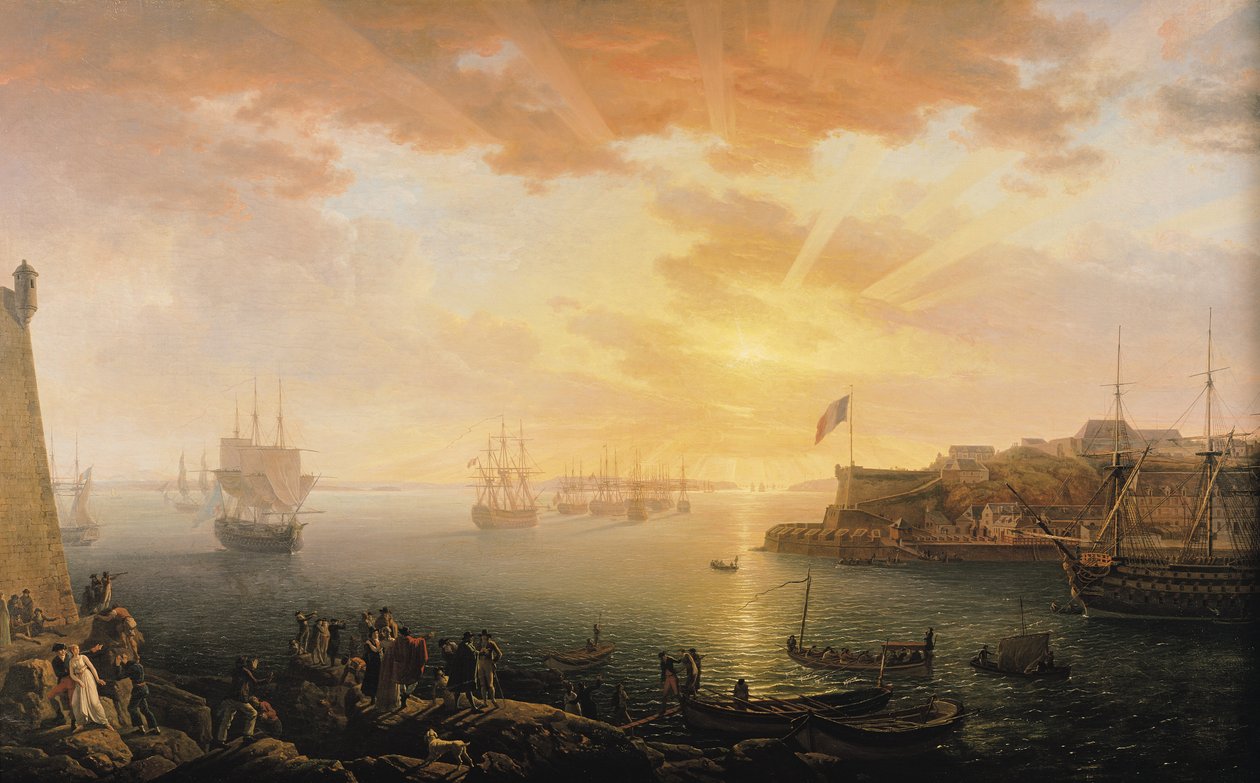 منظر لميناء بريست ، 1796 بواسطة جان فرانسوا هوي