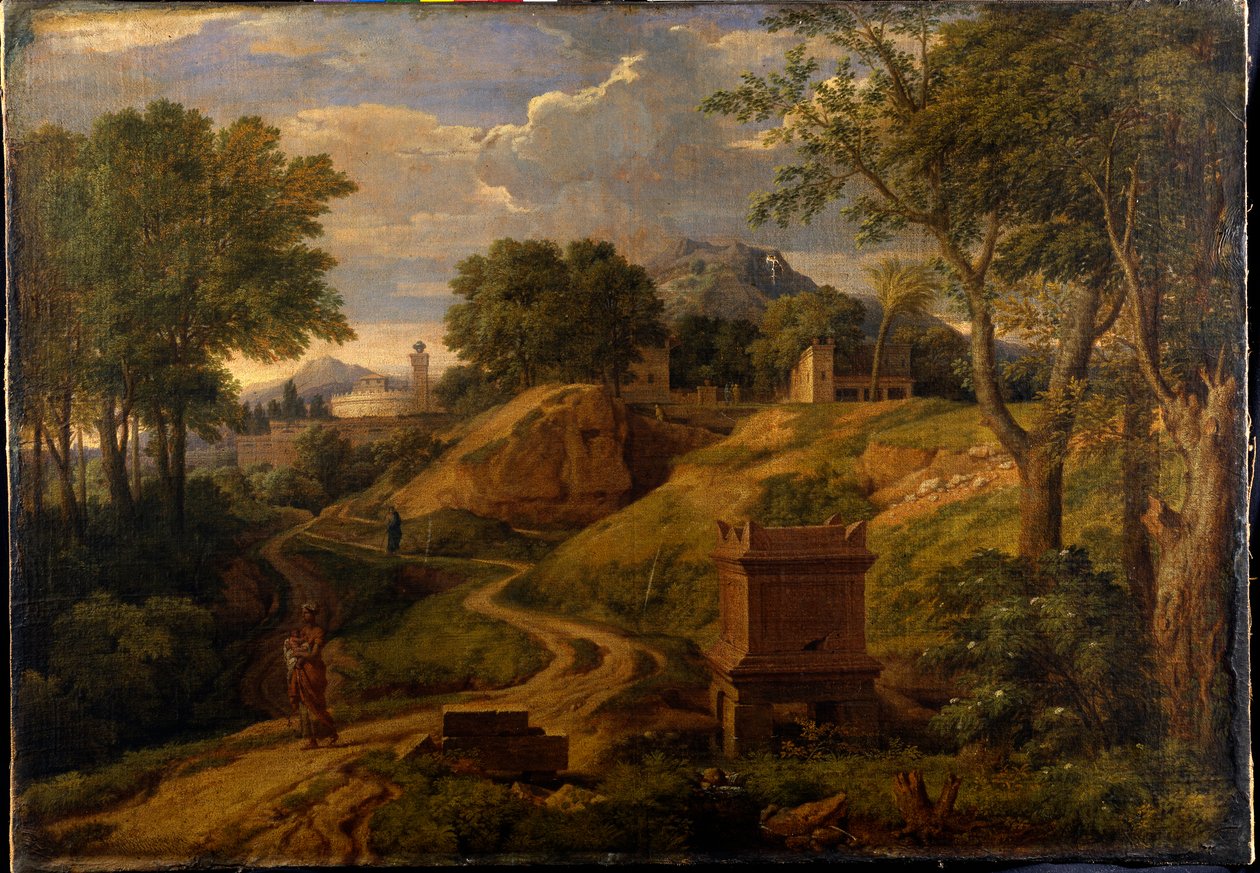 منظر طبيعي كلاسيكي لامرأة تحمل طفلًا ، حوالي 1650-75 (زيت على قماش) بواسطة جان فرانسوا الأول ميليت