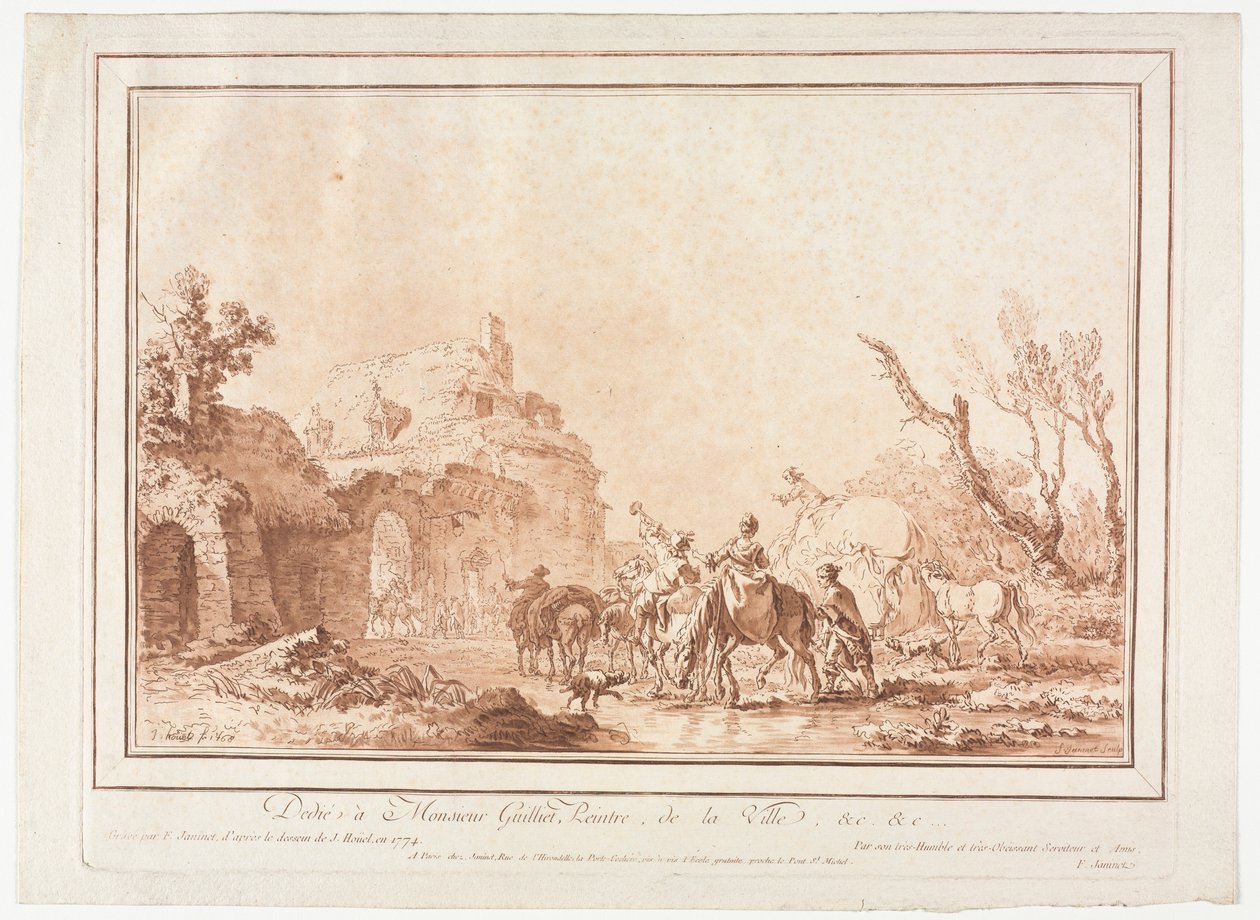 قبل سور القرية ، 1774. بواسطة جان فرانسوا جانينيت
