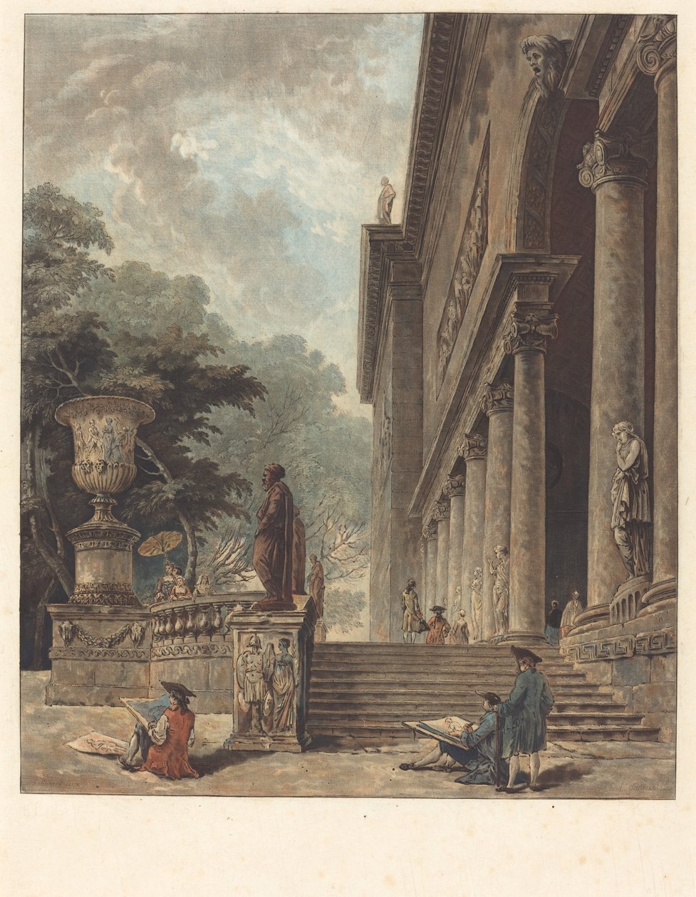 الأعمدة وحدائق Palazzo Medici Colonnade وحدائق Palazzo Medici ، c. 1776. بواسطة جان فرانسوا جانينيت