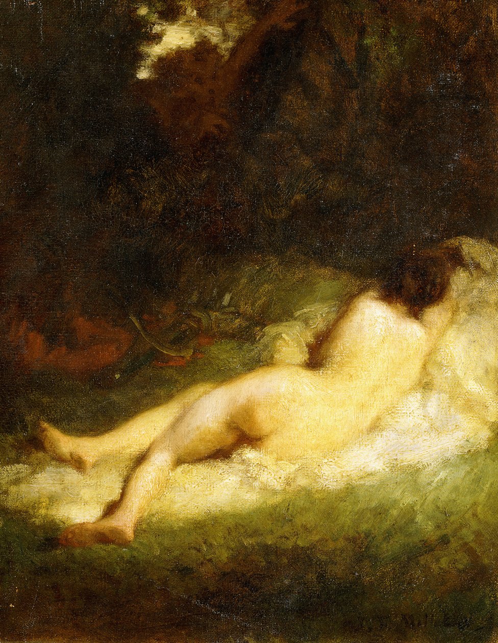 حورية النوم التي حجبها Satyr ، c.1846-47 بواسطة جان فرانسوا ميلت