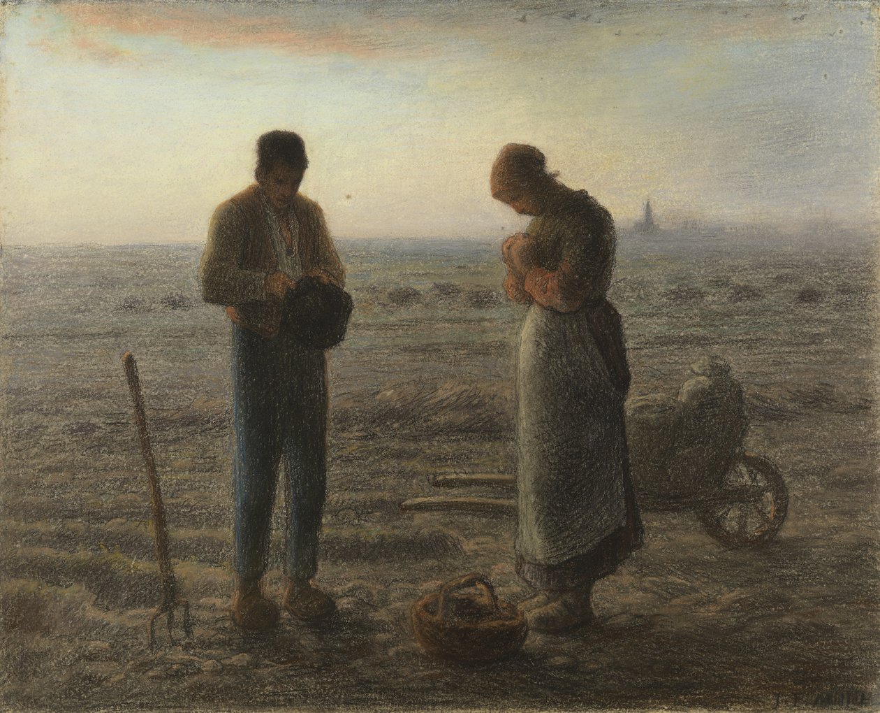 Angelus (باستيل على ورق) بواسطة جان فرانسوا ميليت