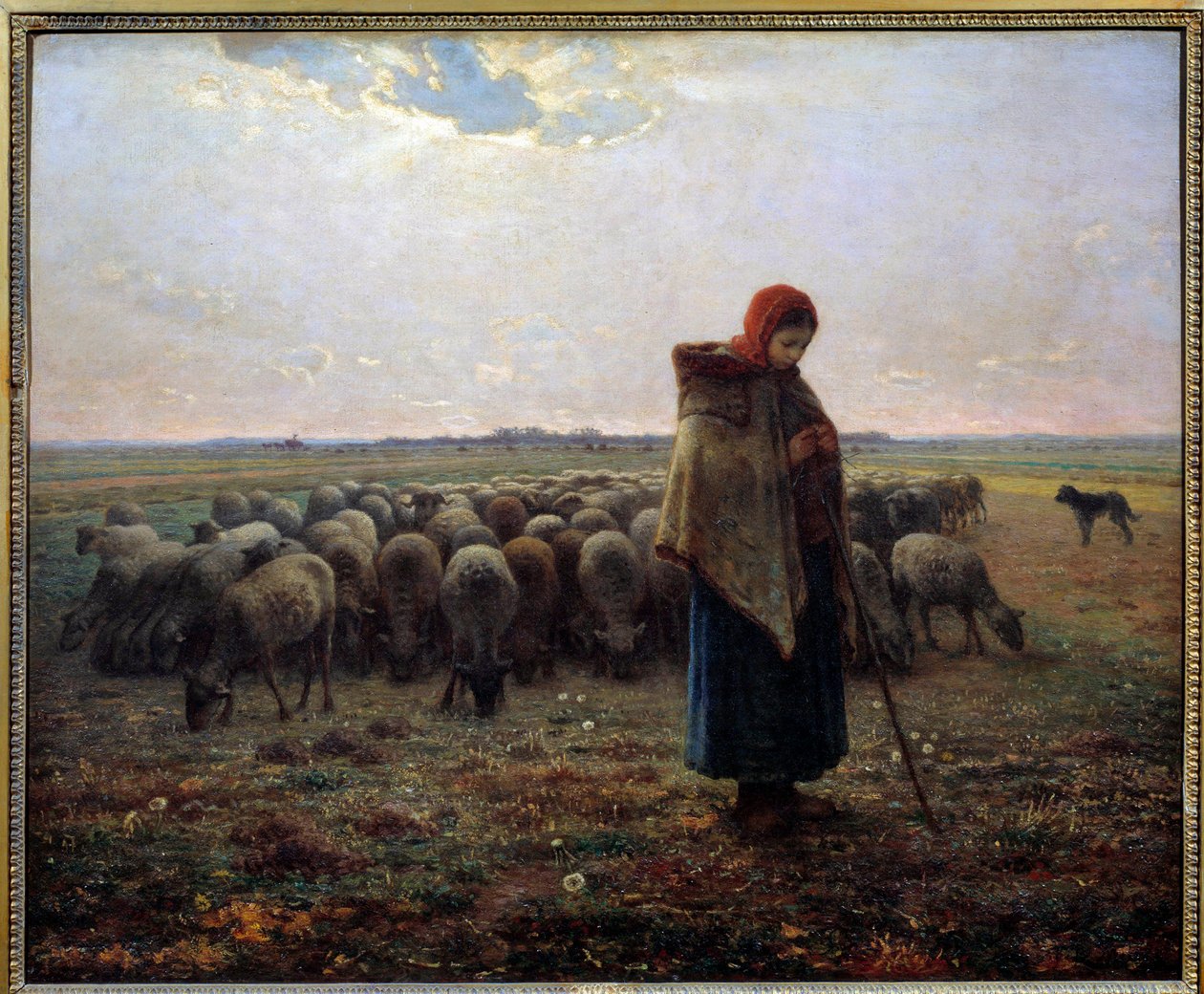 دعا بيرجير وخرافه الراعي العظيم. لوحة جان فرانسوا ميليت (1814-1875) بواسطة جان فرانسوا ميلت