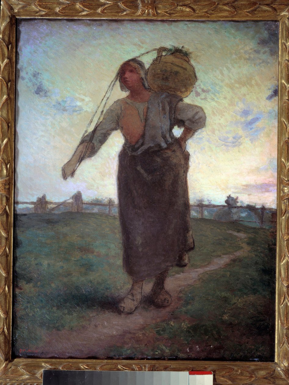 Laitiere Normande إلى Greville. لوحة جان فرانسوا ميليت (1814-1875) بواسطة جان فرانسوا ميلت