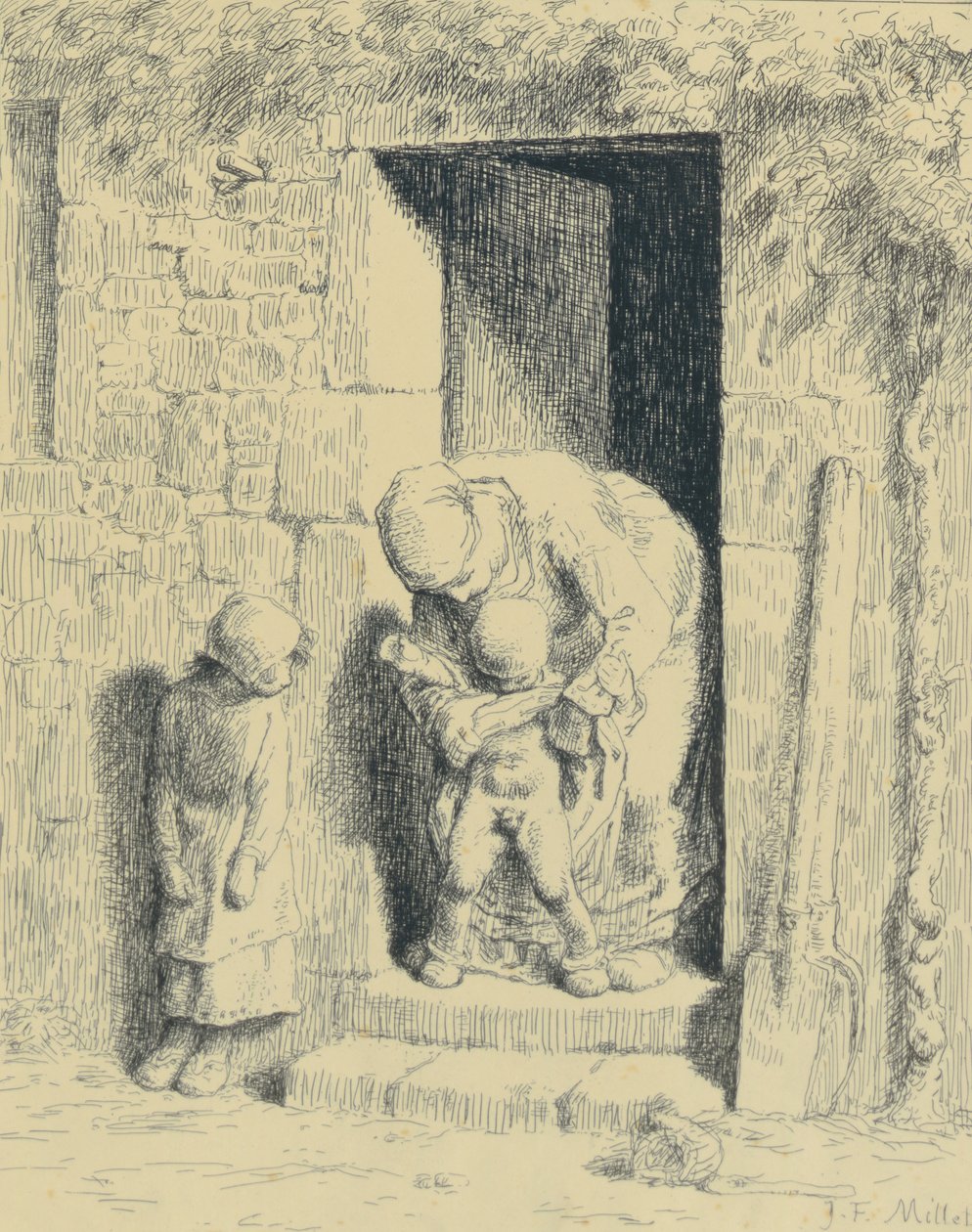 رعاية الأمومة ، 1862 (صورة زجاجية) بواسطة جان فرانسوا ميلت