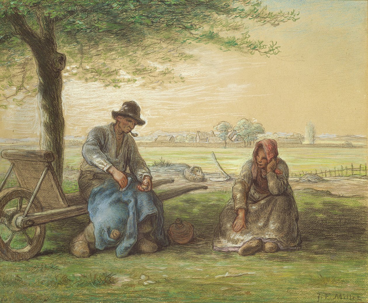 يستريح الفلاحون ، c. 1866 (قلم رصاص وقلم رصاص على ورق) بواسطة جان فرانسوا ميلت