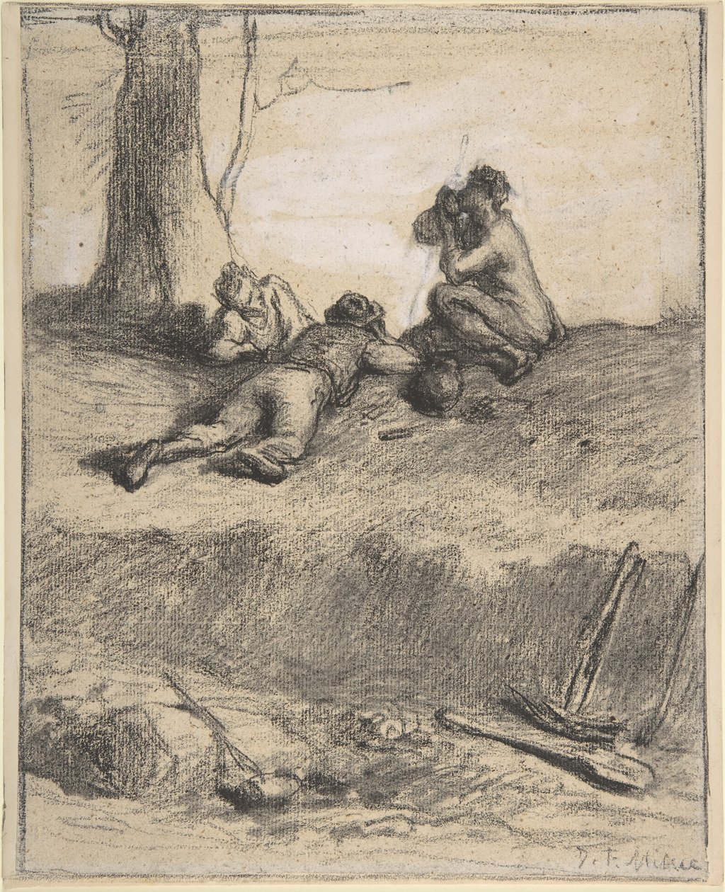 عمال الطرق في الغداء ، كاليفورنيا. 1850-52. بواسطة جان فرانسوا ميلت