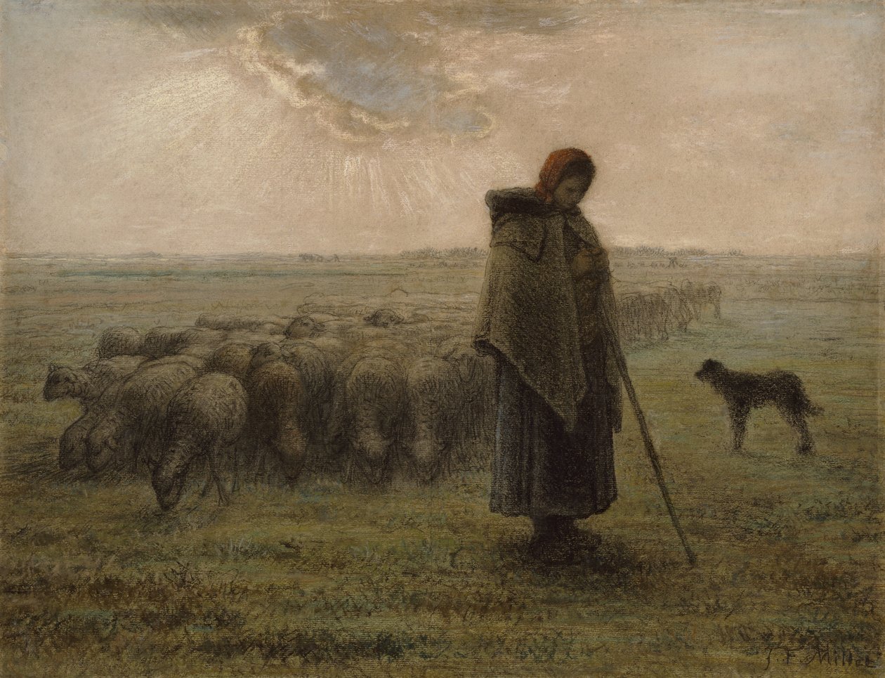 الراعية وقطيعها ، 1862-1863 بواسطة جان فرانسوا ميلت