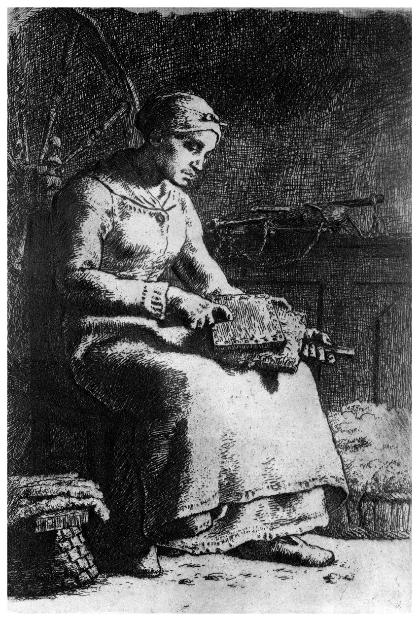 صوف كاردير ، c1835-1875 1924 بواسطة جان فرانسوا ميلت