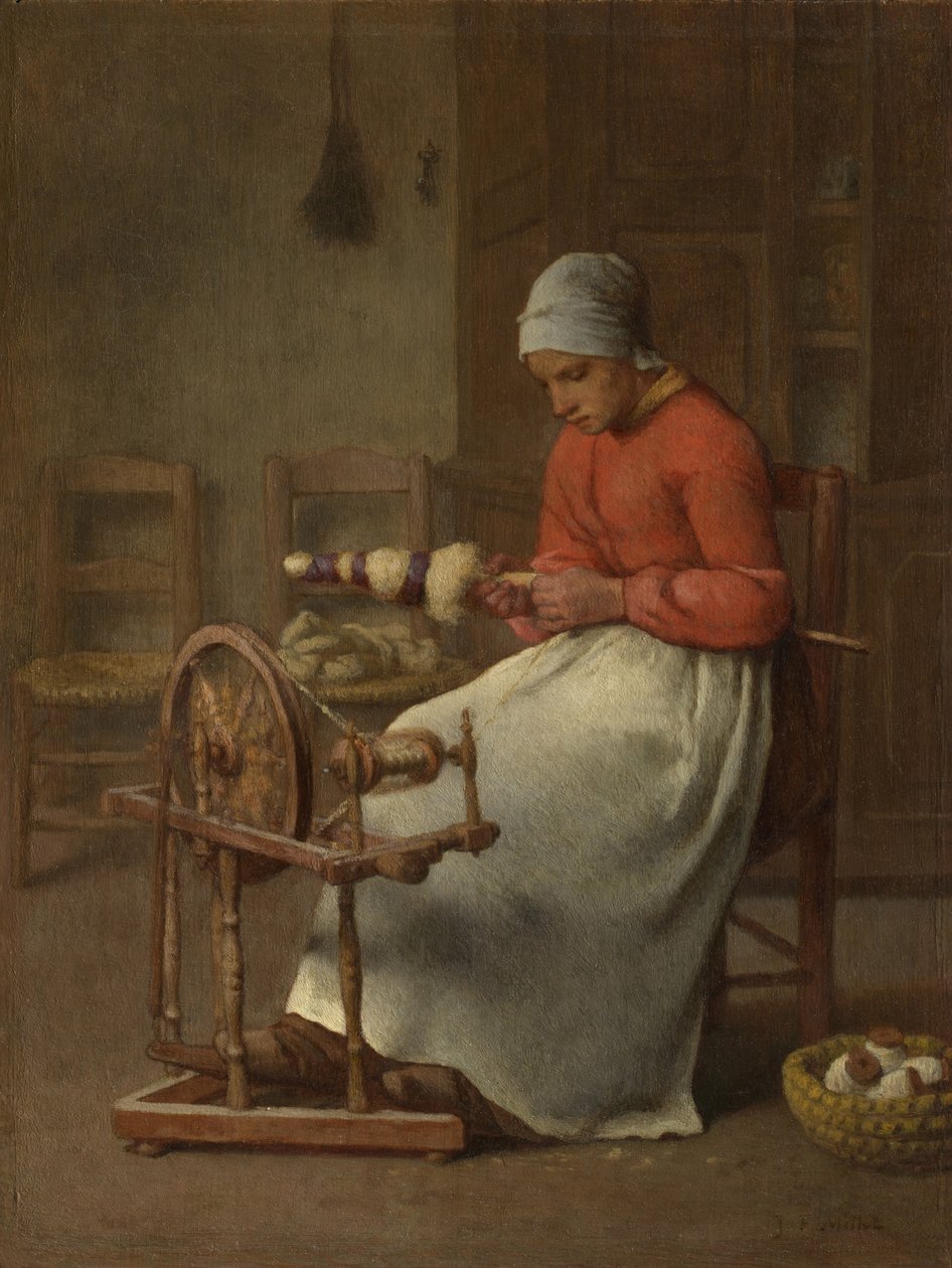 غزل المرأة ، 1855-60 بواسطة جان فرانسوا ميلت