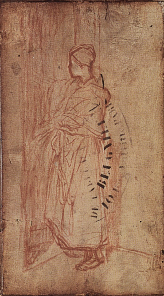 امرأة شابة تأخذ البياضات من الرف ، c.1850-52 بواسطة جان فرانسوا ميلت