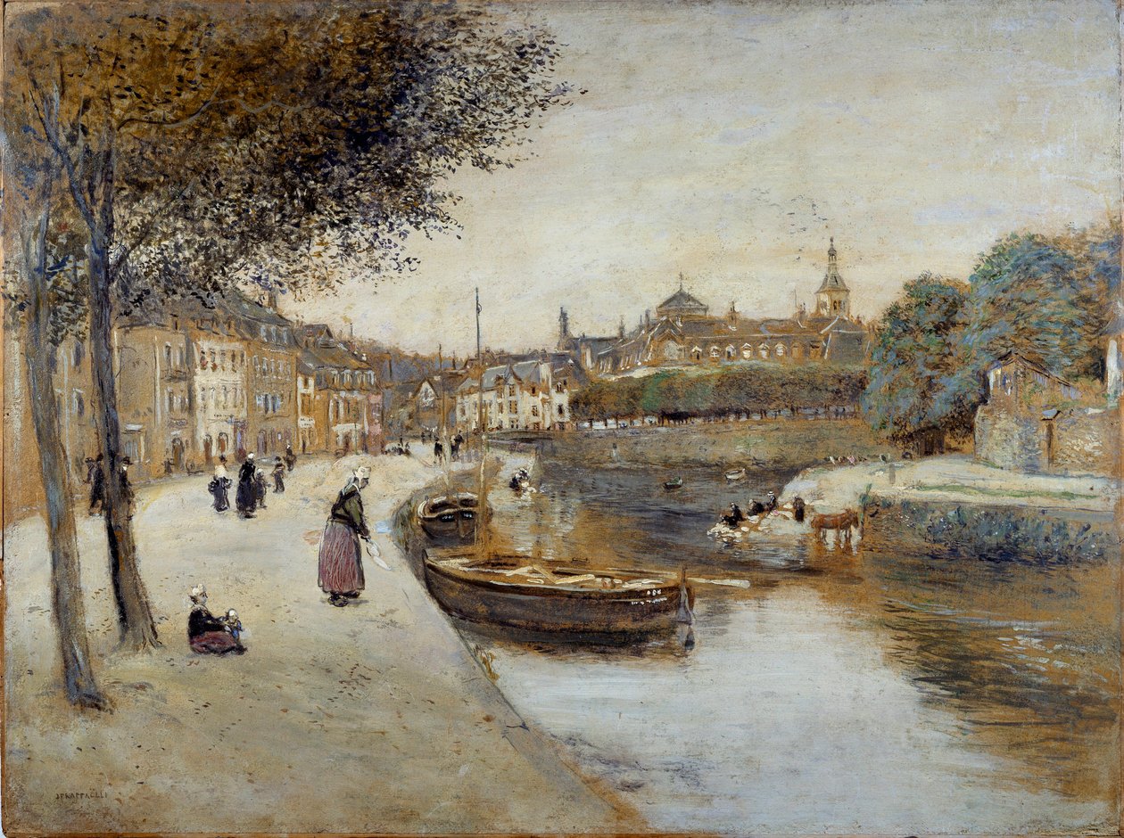 قناة في Quimperle لوحة رسمها جان فرانسوا رافايلي (1850-1924) ، القرن العشرين. متحف لوهافر للفنون الجميلة بواسطة جان فرانسوا رافايلي