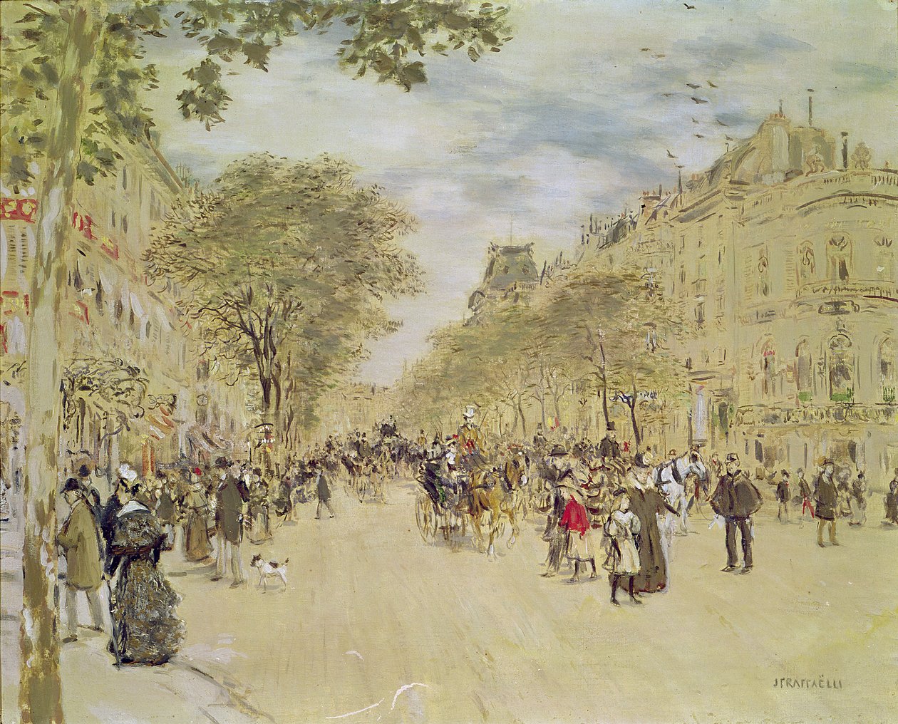 بافيلون دي هانوفر وبوليفور دي إيتاليان ، باريس ، بعد عام 1870 (gouache und wc on paper) بواسطة جان فرانسوا رافايلي