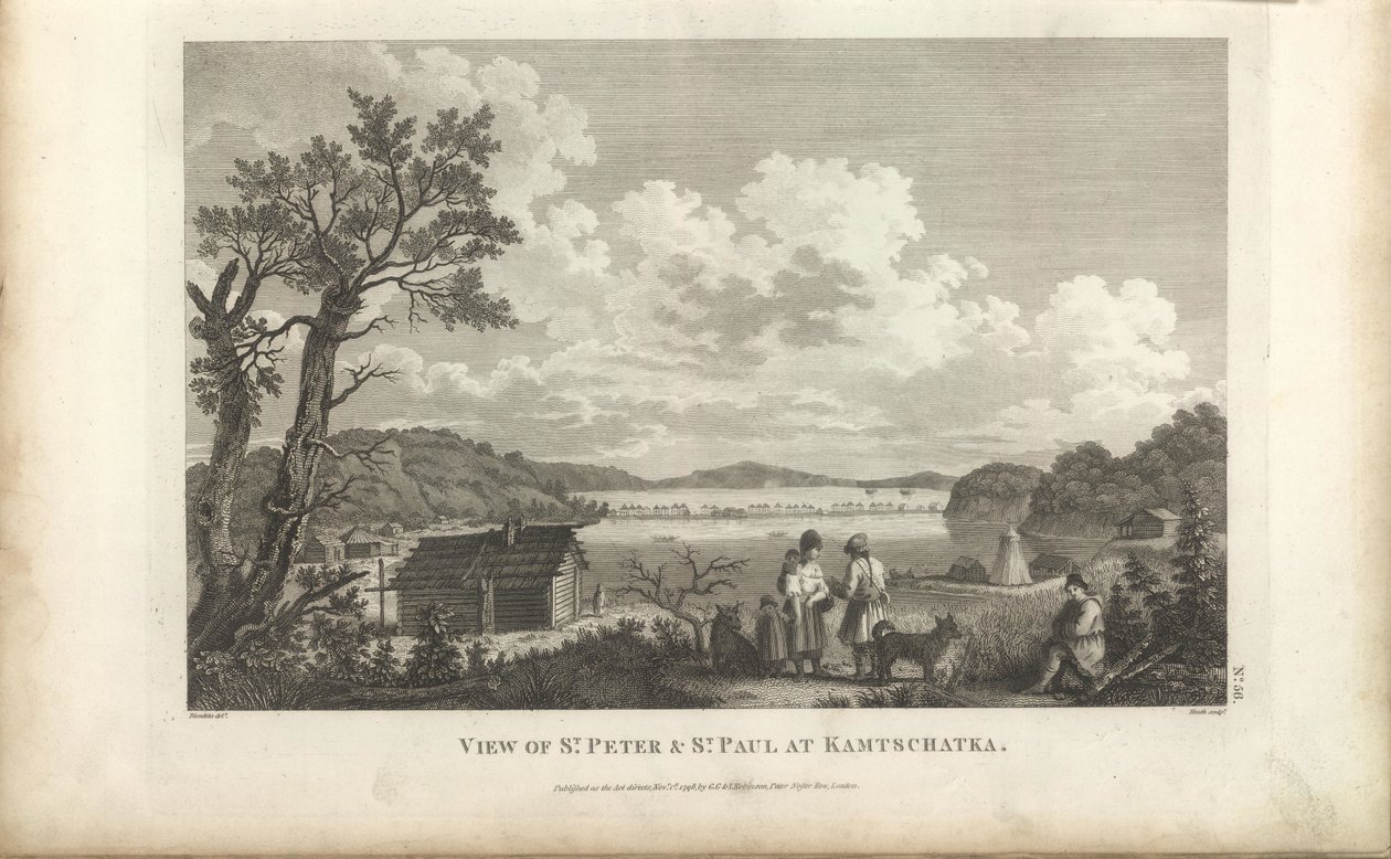 منظر لميناء بتروبافلوفسك ، 1780. بواسطة جان فرانسوا دي غالوب La Perouse comte de