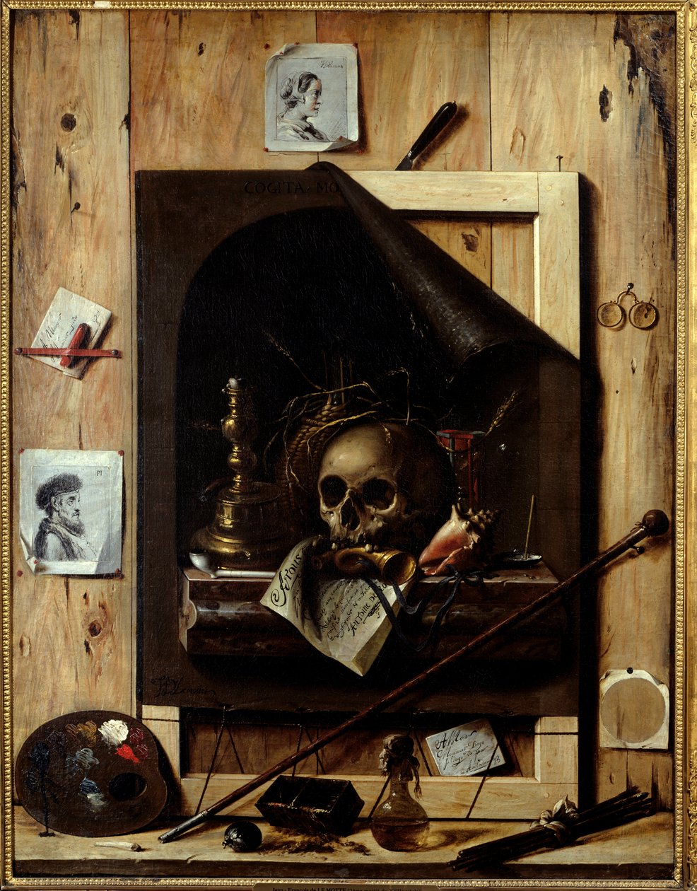 Vanite et trompe l'oeil - رسم جان فرانسوا دي لو موت (القرن السابع عشر) - ستراسبورغ ، متحف الفنون الجميلة بواسطة جان فرانسوا دي لو موت