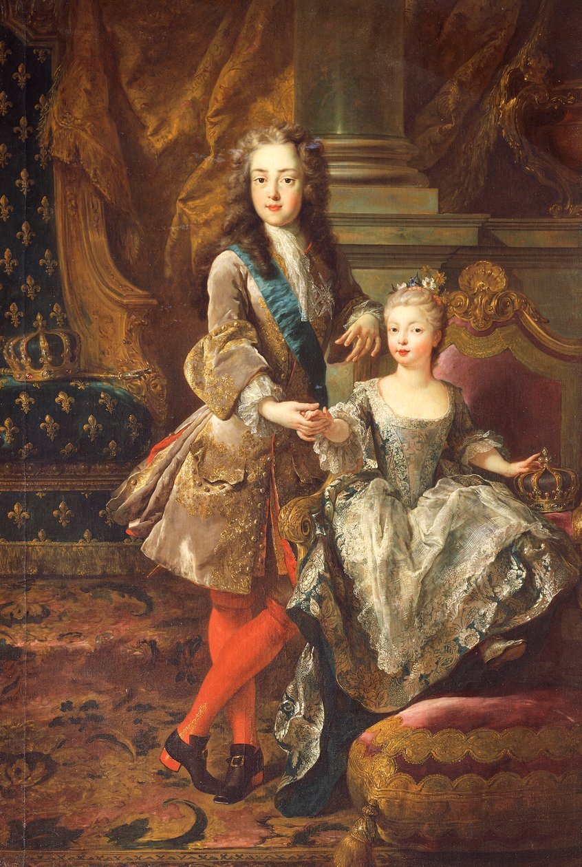 صورة لويس الخامس عشر ملك فرنسا (فرساي 1710-1774) مع ماريانا فيكتوريا من إسبانيا ، إنفانتا الإسبانية (مدريد بواسطة جان فرانسوا دي تروي