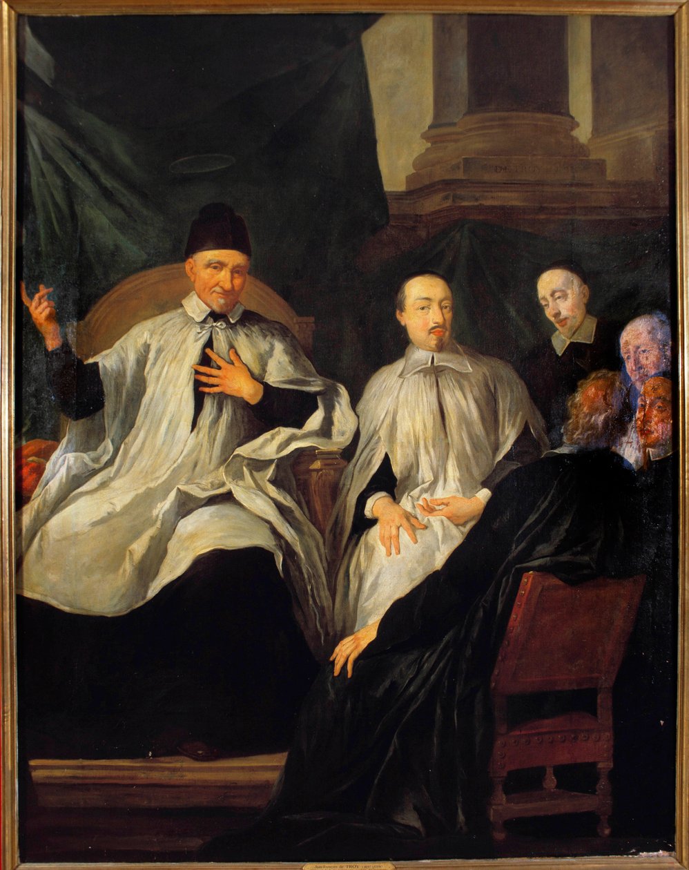القديس فنسنت دي بول (1581-1660) رئيس مجموعة من الكنسيين لوحة رسمها جان فرانسوا دي تروي (1679-1752) القرن السابع عشر ، باريس ، كنيسة سانت سولبيس بواسطة جان فرانسوا دي تروي