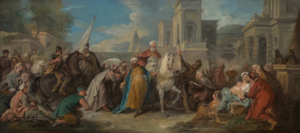 انتصار مردخاي ، كاليفورنيا. 1736. بواسطة جان فرانسوا دي تروي