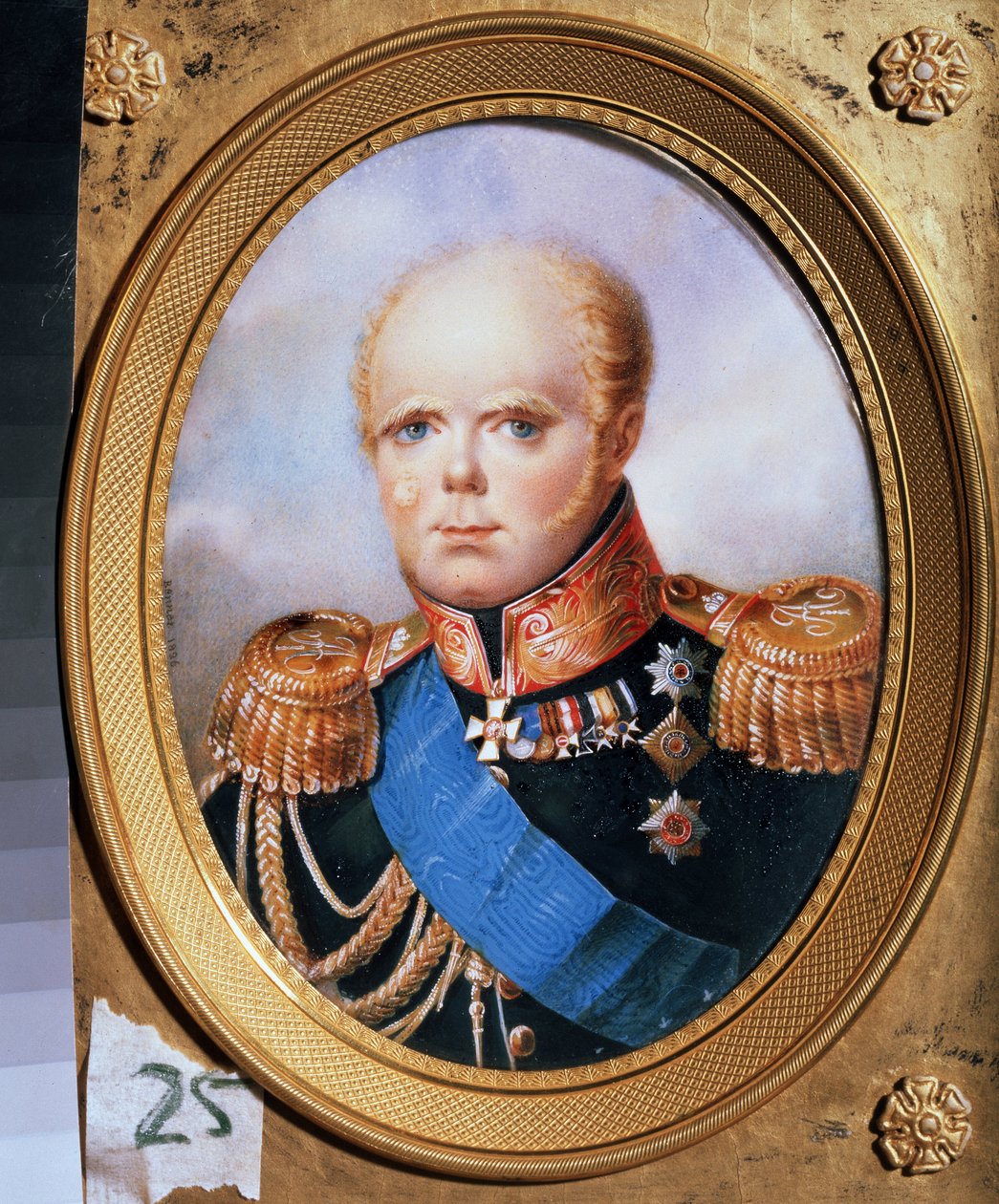صورة لدوق روسيا الأكبر قسطنطين بافلوفيتش (1779-1831) (صورة لدوق روسيا الأكبر قسطنطين بافلوفيتش). رسم جان هنري بينر (1776-1836). لوحة مائية على ورق بواسطة جان هنري بنر